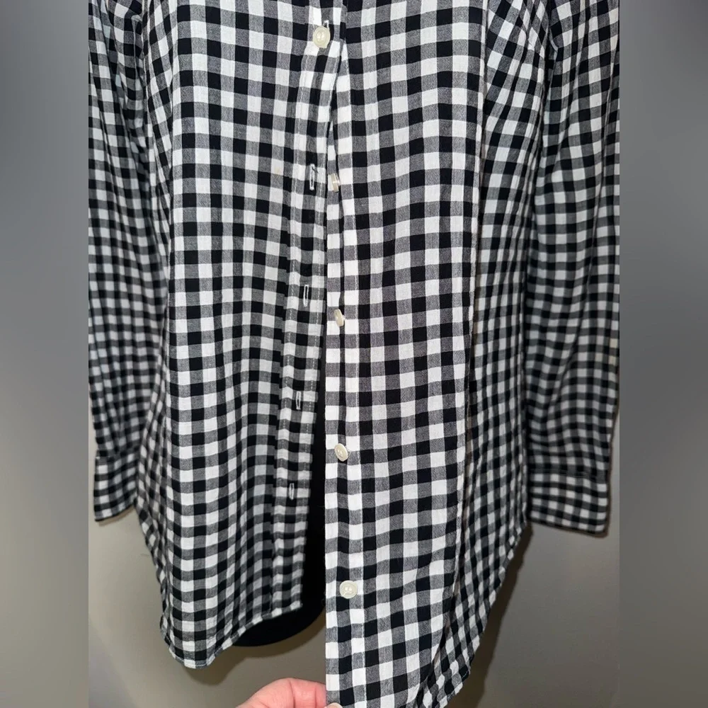 J.CREW The Perfect Shirt Black and White Checkered Women’s Dress Shirt Size XS